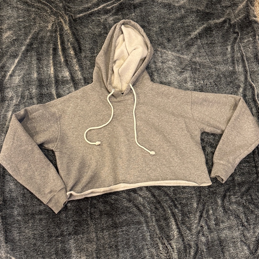 Wild Fable Light Gray Cropped Hoodie